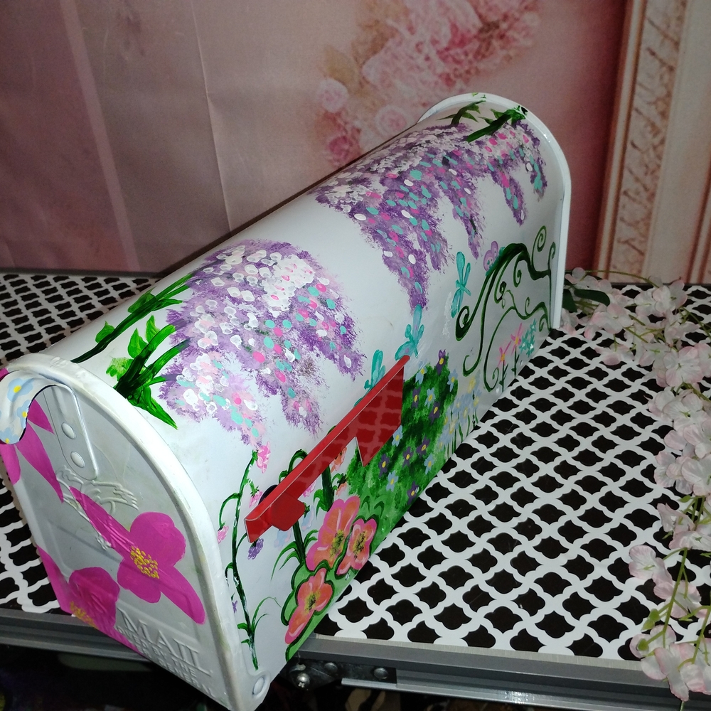 Hand-Painted Floral Mailbox